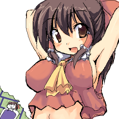 hakurei reimu (touhou) drawn by ryokushiki_(midori-ya)