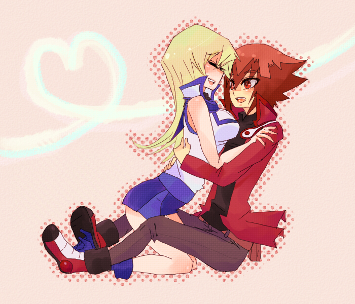 yuki judai and tenjouin asuka (yu-gi-oh! and 1 more) drawn by kuchibashi