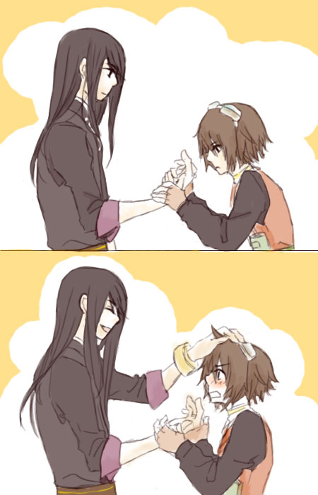 yuri lowell and rita mordio (tales of and 1 more) drawn by hetzosh