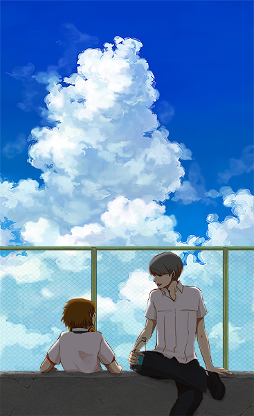 narukami yu and hanamura yousuke (persona and 1 more) drawn by meji