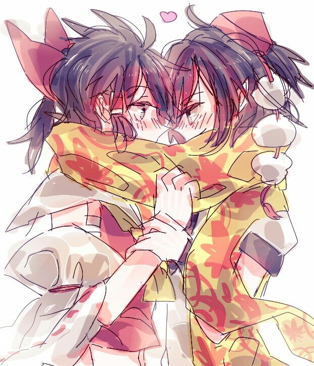hakurei reimu and shameimaru aya (touhou) drawn by yuki_(bhoshirs)