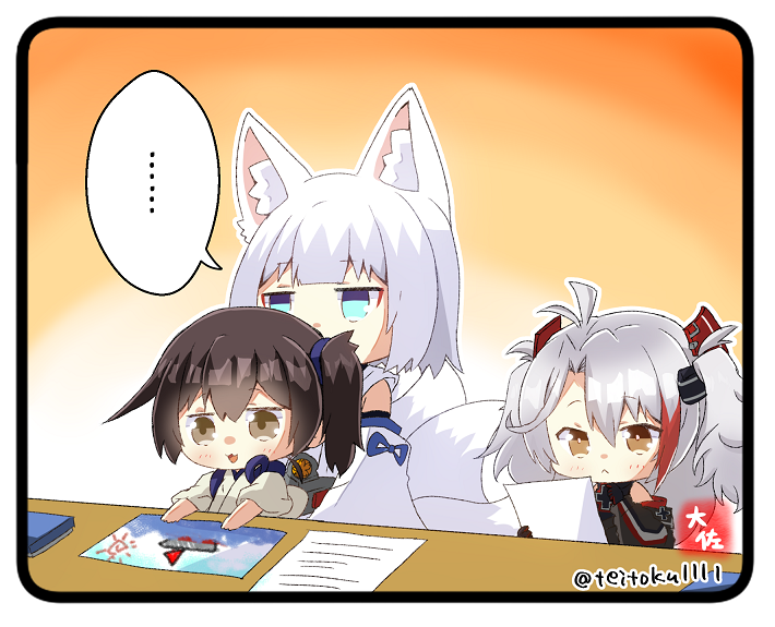 kaga and little prinz eugen (kantai collection and 1 more) drawn by taisa_(kari)
