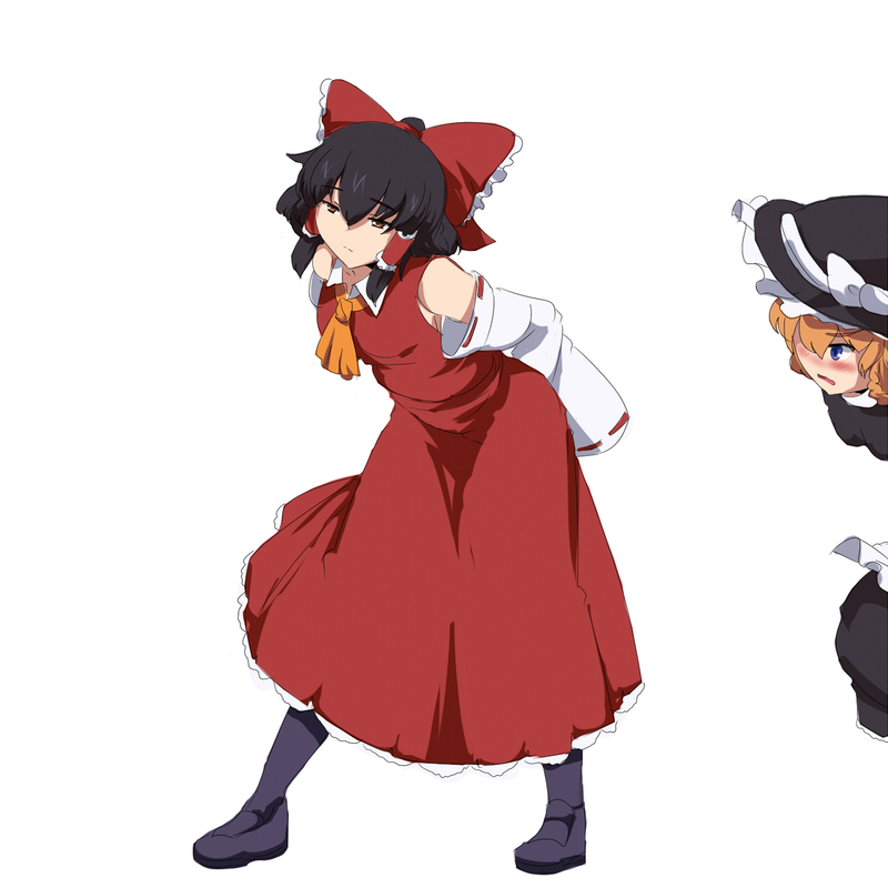 hakurei reimu and kirisame marisa (touhou) drawn by magukappu