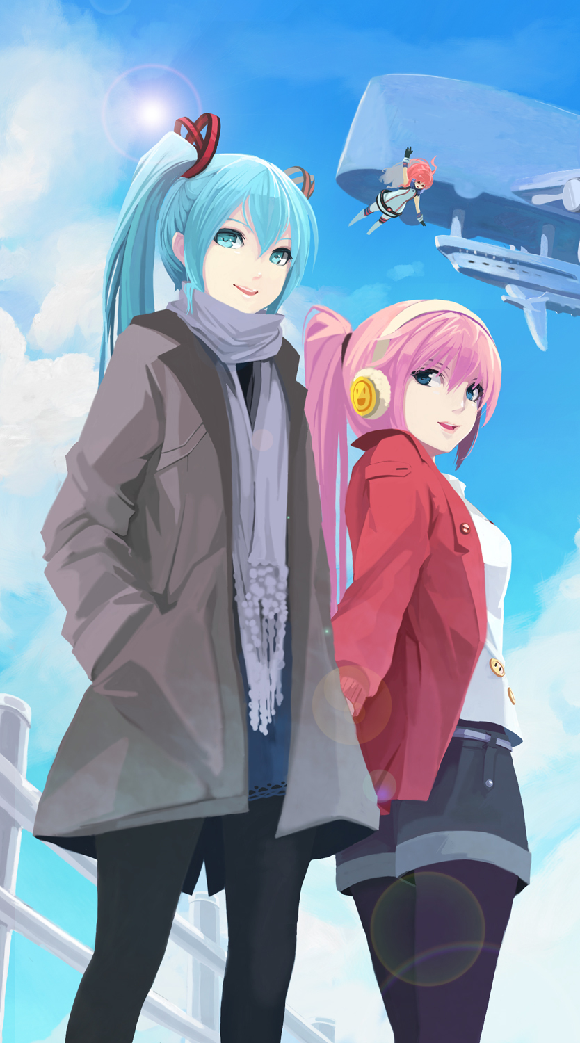 hatsune miku, megurine luka, and sf-a2 miki (vocaloid) drawn by elrowa