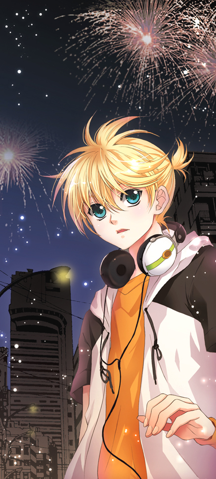 kagamine len (vocaloid and 1 more) drawn by mca_(dessert_candy)