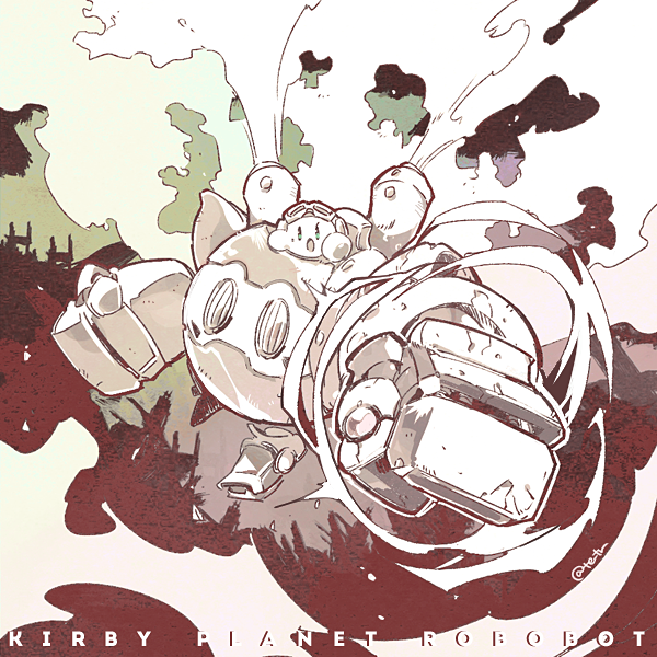 kirby and robobot armor (kirby and 1 more) drawn by tetori