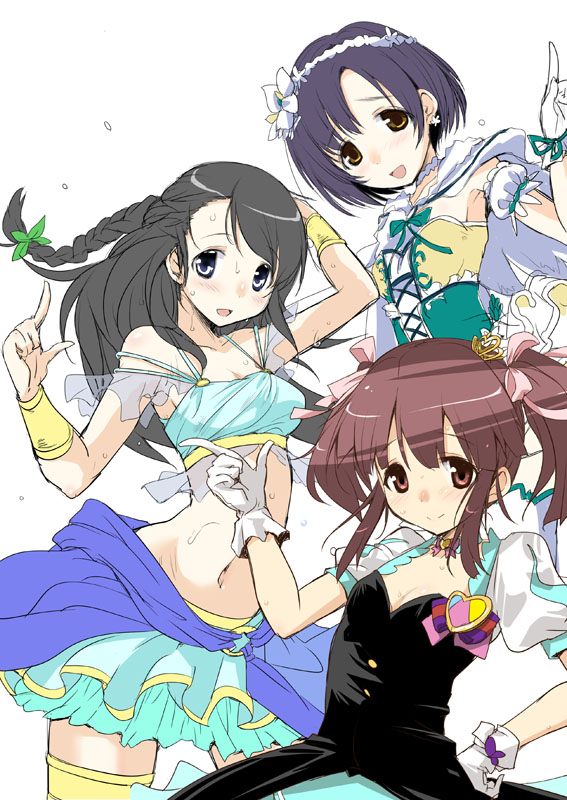 ogata chieri, shiragiku hotaru, and kurihara nene (idolmaster and 1 more) drawn by hirowa_nagi