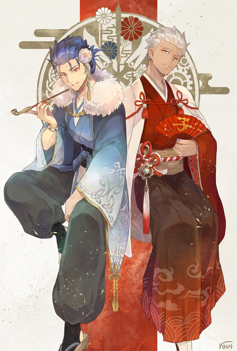 cu chulainn and archer (fate and 1 more) drawn by ro_(pixiv34009774)