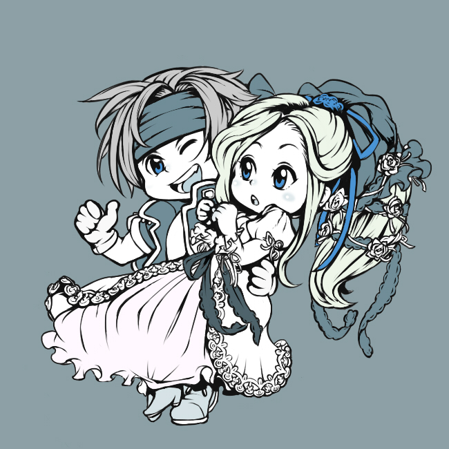 celes chere and locke cole (final fantasy and 1 more) drawn by azito7