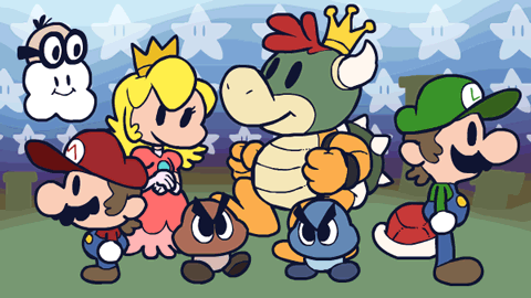 princess peach, mario, luigi, bowser, goomba, and 3 more (mario) drawn by shmorky