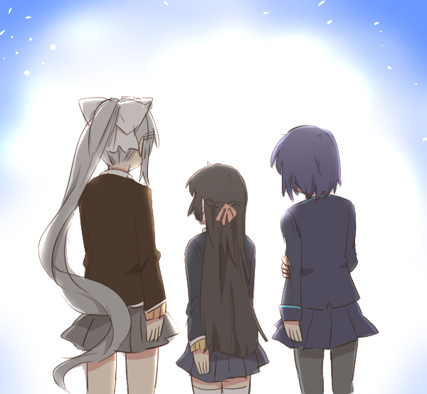 tsukino mito, higuchi kaede, and shizuka rin (nijisanji) drawn by rebecca_(keinelove)