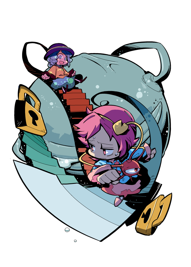 komeiji koishi and komeiji satori (touhou) drawn by hounori