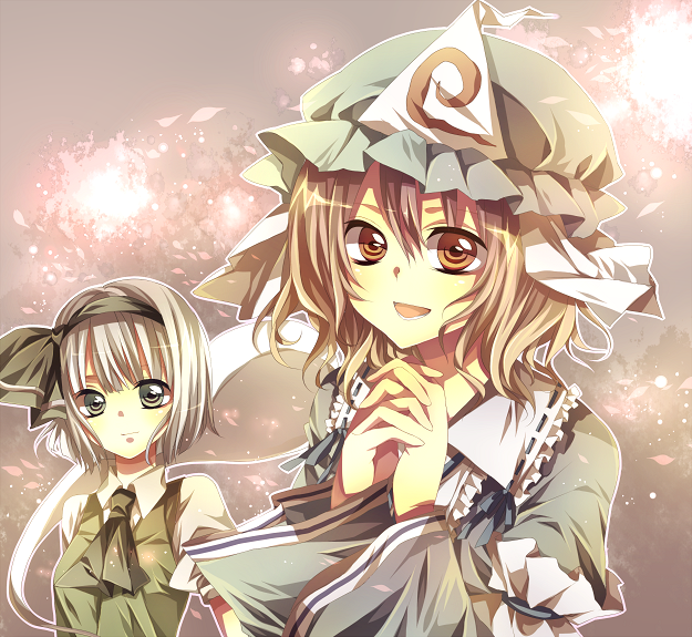 konpaku youmu and saigyouji yuyuko (touhou) drawn by tsukioka_tsukiho