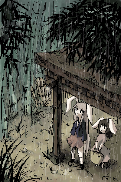 reisen udongein inaba and inaba tewi (touhou) drawn by inuinu_(project_october)