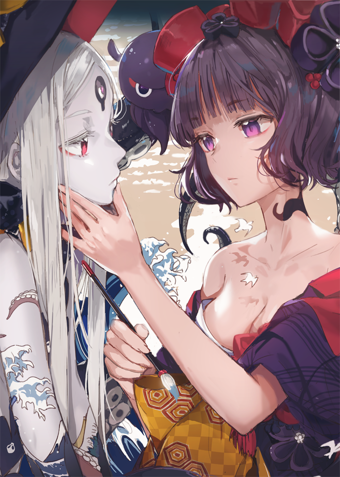 abigail williams, katsushika hokusai, and tokitarou (fate and 1 more) drawn by dangmill