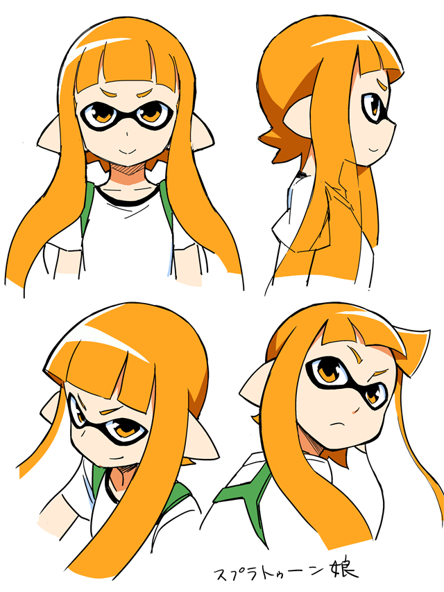 inkling player character, inkling girl, and kaori (splatoon and 1 more) drawn by anbe_masahiro