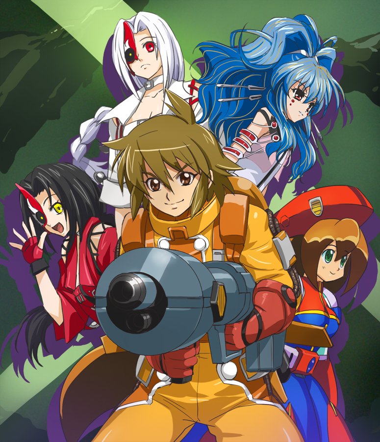 iris, alfimi, mizutani yuuko, toby masuyo, katana, and 1 more (mega man and 7 more) drawn by haruyama_kazunori