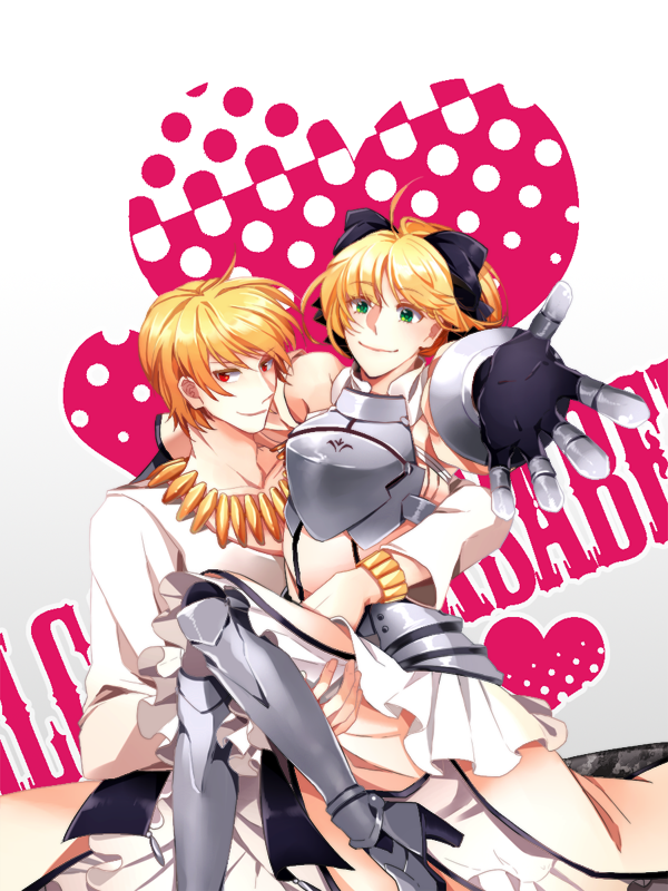 artoria pendragon, saber lily, and gilgamesh (fate and 2 more) drawn by kkomcce