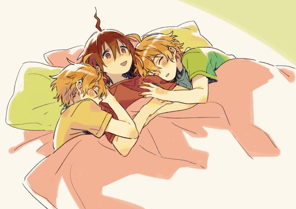 amagase touma, aoi yusuke, and aoi kyosuke (idolmaster and 1 more) drawn by chikamichi_(suisui17c)