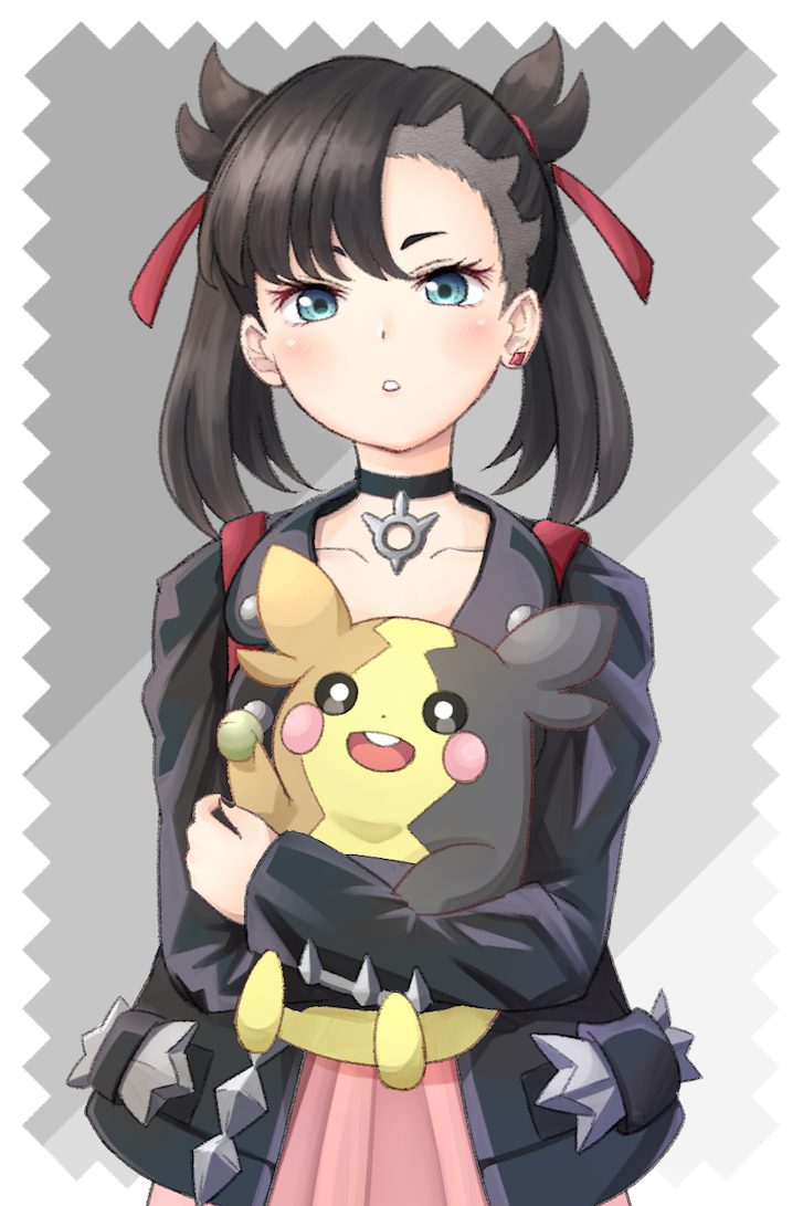 marnie and morpeko (pokemon and 1 more) drawn by konatsu_hisagi