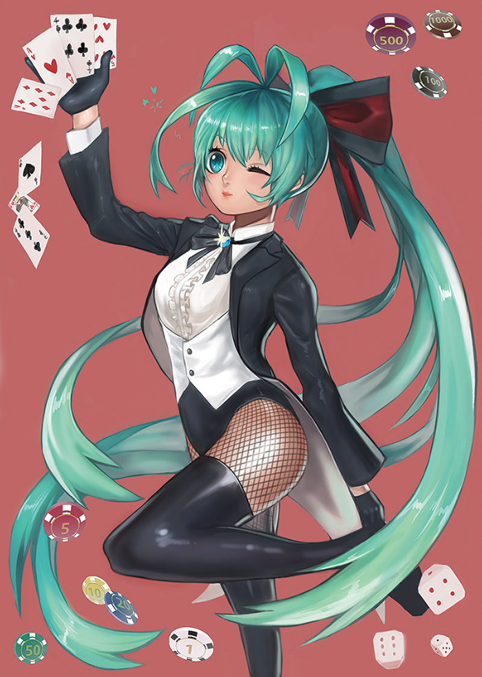 hatsune miku (vocaloid and 2 more) drawn by shaka8