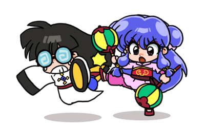 shampoo and mousse (ranma 1/2) drawn by wanta_(futoshi)