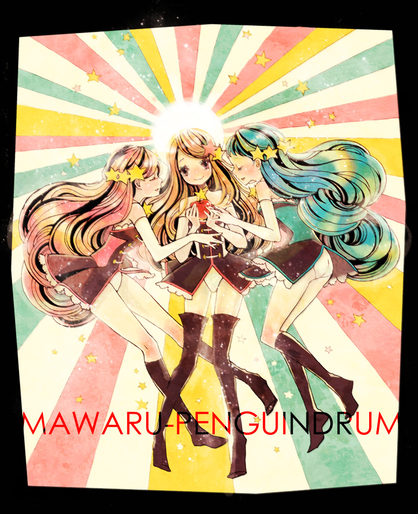 takakura himari, utada hikari, and isora hibari (mawaru penguindrum) drawn by kinohe