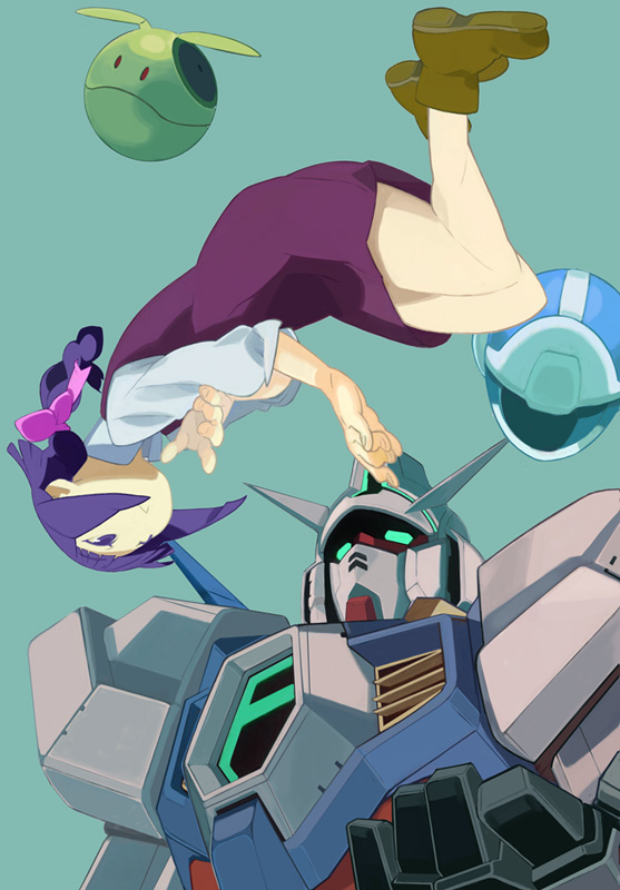 haro, gundam age-1, yurin leciel, and gundam age-1 normal (gundam and 1 more) drawn by yuuki_(irodo_rhythm)