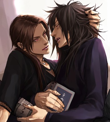 uchiha itachi and uchiha madara (naruto) drawn by lily_(artist)