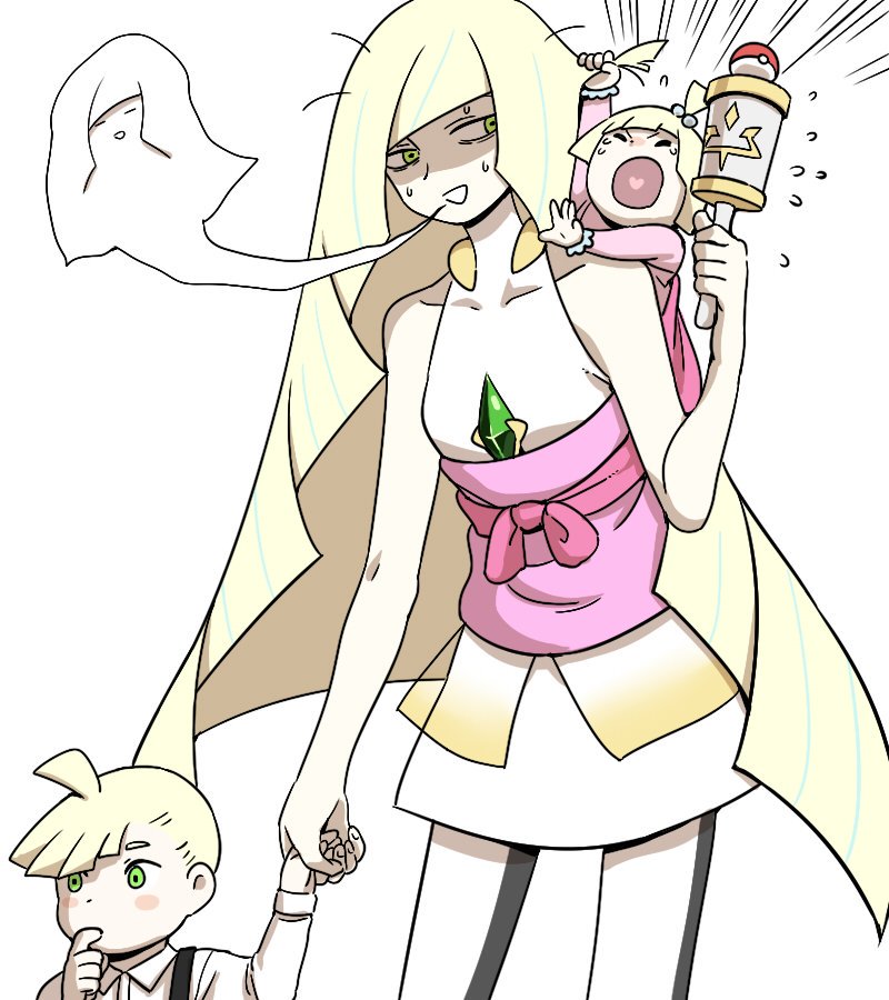 lillie, lusamine, and gladion (pokemon and 2 more) drawn by nutkingcall Bet...