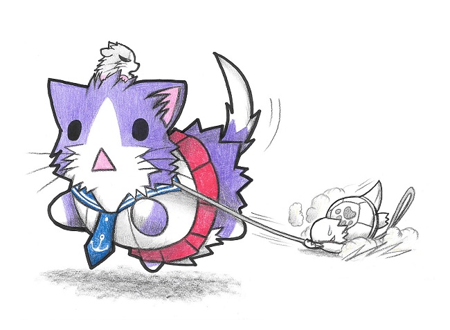 admiral, non-human admiral, and sakawa (kantai collection) drawn by neko_kyo