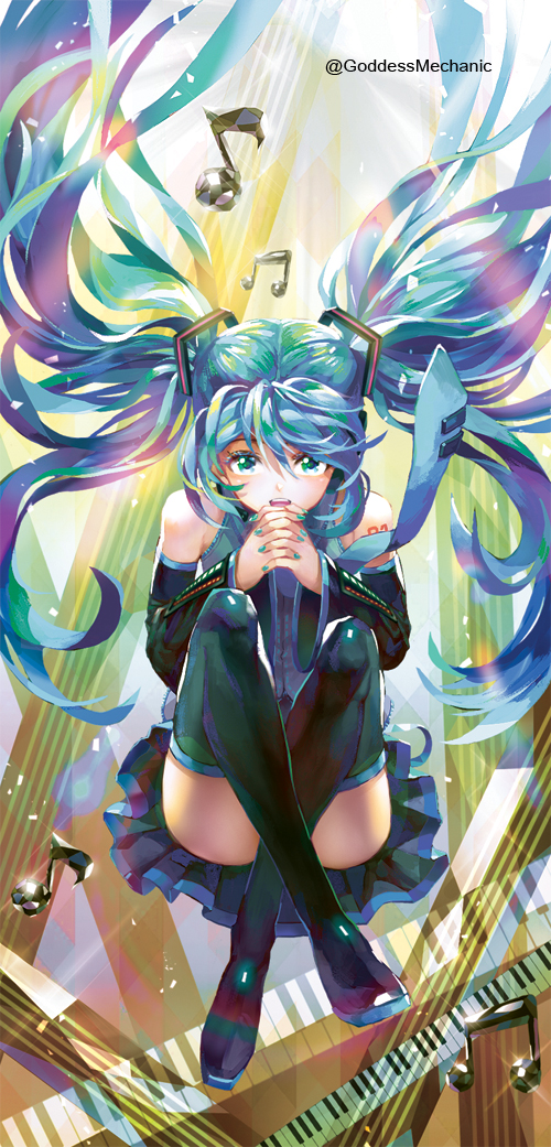 hatsune miku (vocaloid) drawn by kim_yura_(goddess_mechanic)