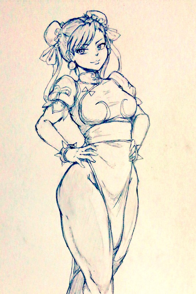 chun-li (street fighter) drawn by d-m_(dii_emu)