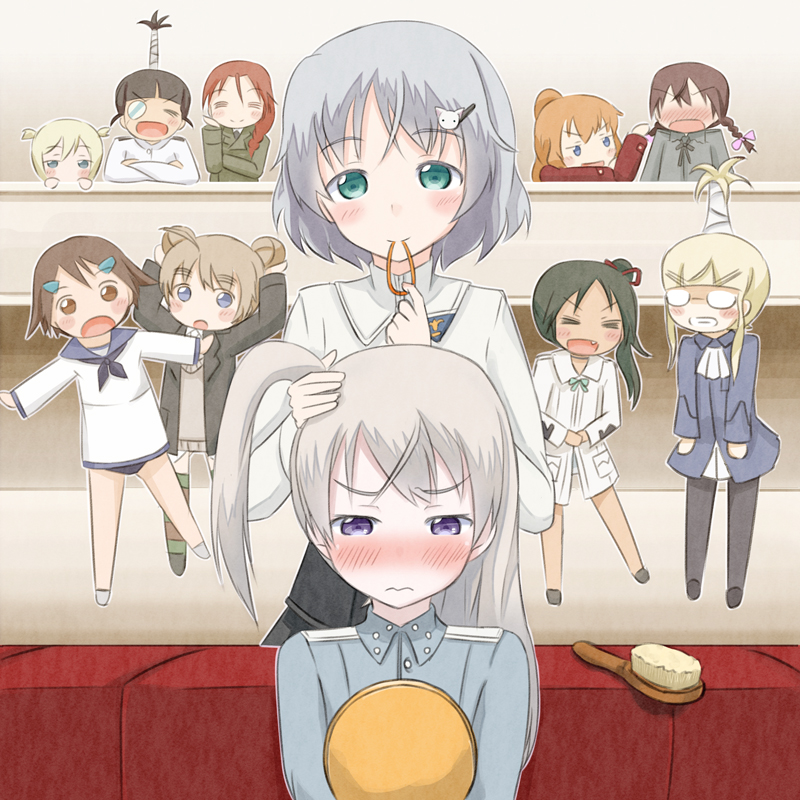 sanya v. litvyak, eila ilmatar juutilainen, miyafuji yoshika, erica hartmann, gertrud barkhorn, and 6 more (world witches series and 1 more) drawn by kamihikouki