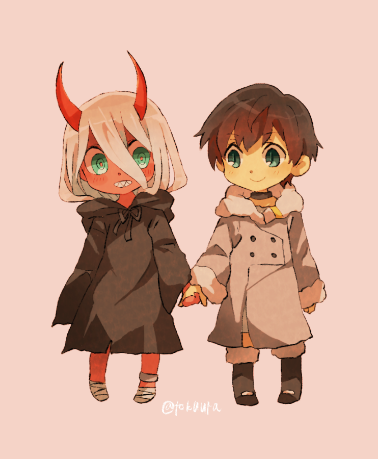 zero two and hiro (darling in the franxx) drawn by tokuura