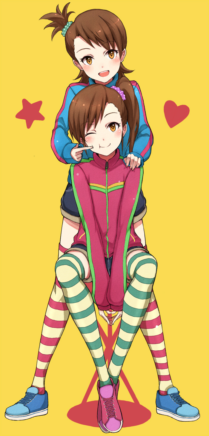 futami mami and futami ami (idolmaster and 1 more) drawn by purea