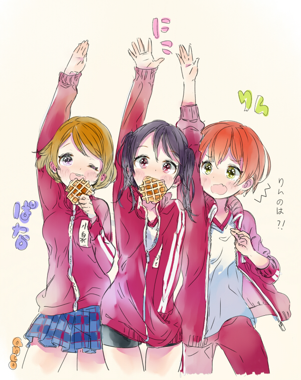 yazawa nico, hoshizora rin, and koizumi hanayo (love live! and 1 more) drawn by ancotaku