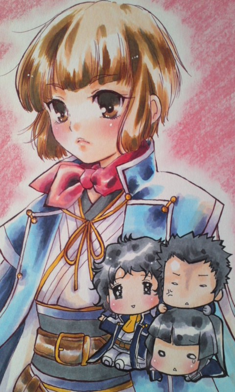 flynn, isabeau, walter, and jonathan (shin megami tensei and 1 more) drawn by harukko_033
