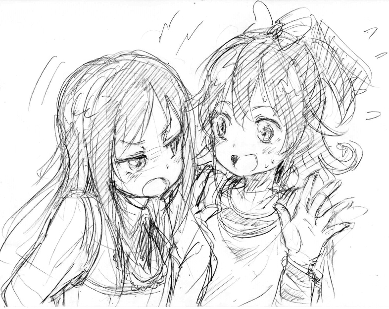 hishikawa rikka and aida mana (precure and 1 more) drawn by kingin