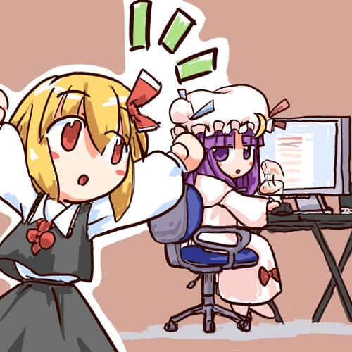 patchouli knowledge and rumia (touhou) drawn by rokugou_daisuke