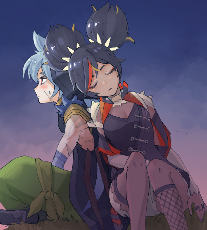 razor and xinyan (genshin impact) drawn by calut