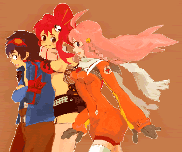 yoko littner, simon, and nono (tengen toppa gurren lagann and 3 more)