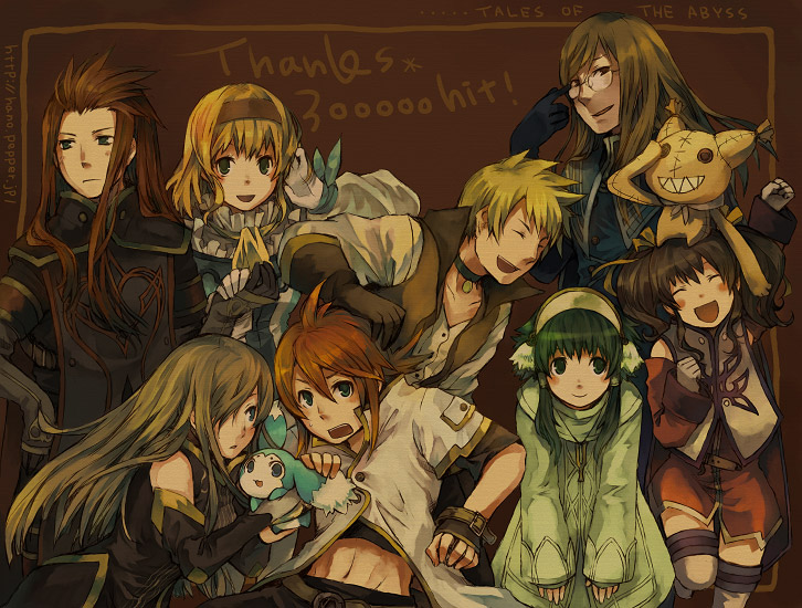 tear grants, luke fon fabre, anise tatlin, natalia luzu kimlasca lanvaldear, jade curtiss, and 5 more (tales of and 1 more) drawn by hanokage