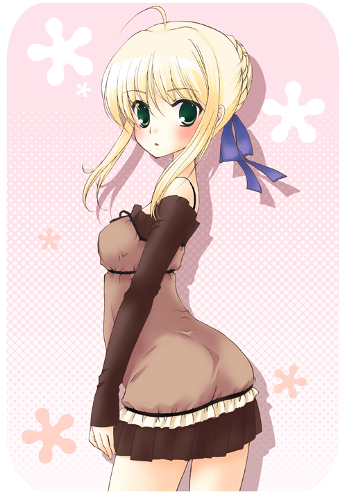 artoria pendragon and saber (fate and 1 more) drawn by mika_mikan