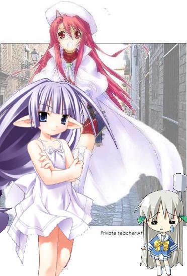 aty and kousaka himeko (summon night and 2 more) drawn by anonymous_(japanese)