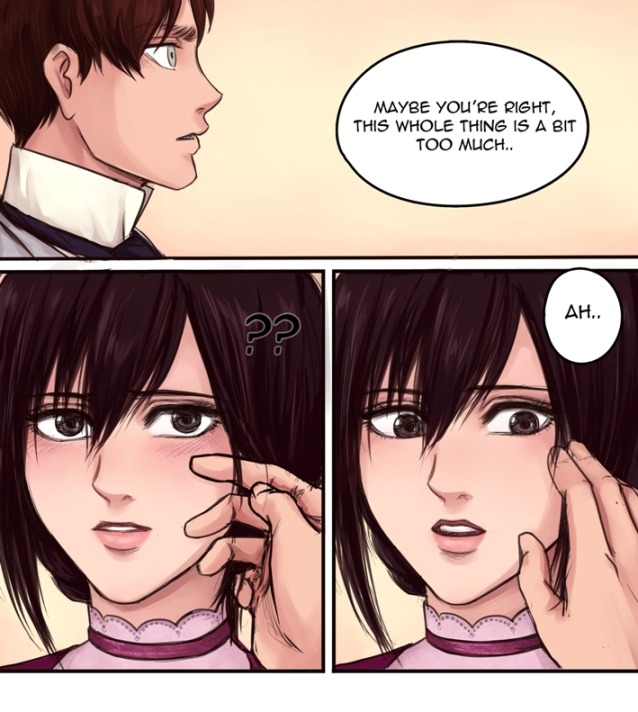 mikasa ackerman and eren yeager (shingeki no kyojin) drawn by daydream24-7