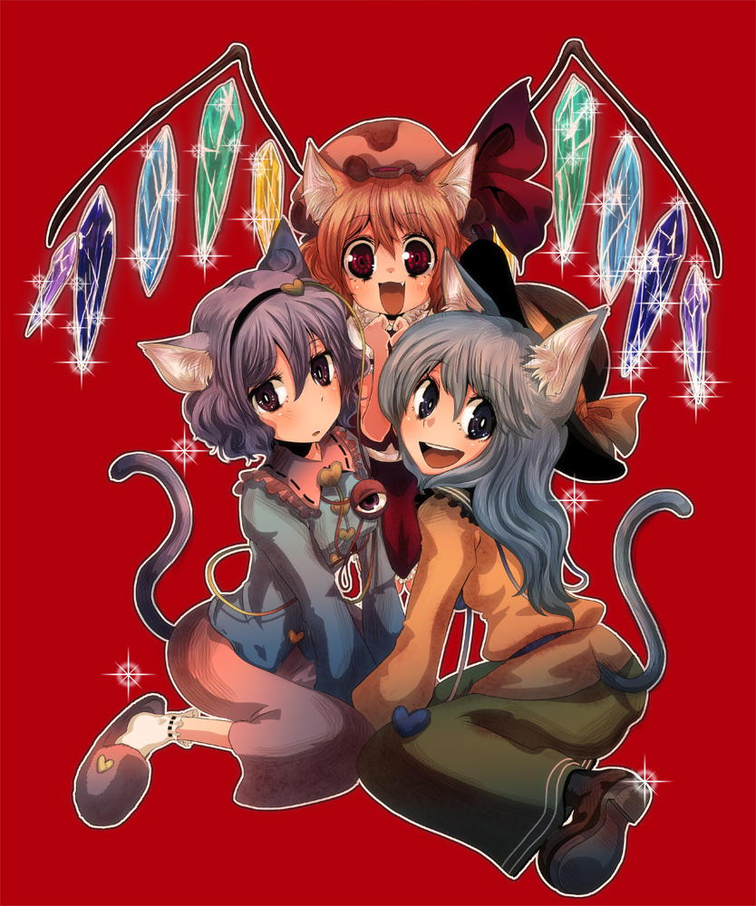 flandre scarlet, komeiji koishi, and komeiji satori (touhou) drawn by cream_(nipakupa)