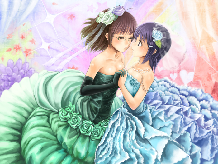akizuki ritsuko and mizutani eri (idolmaster and 1 more) drawn by yakusa