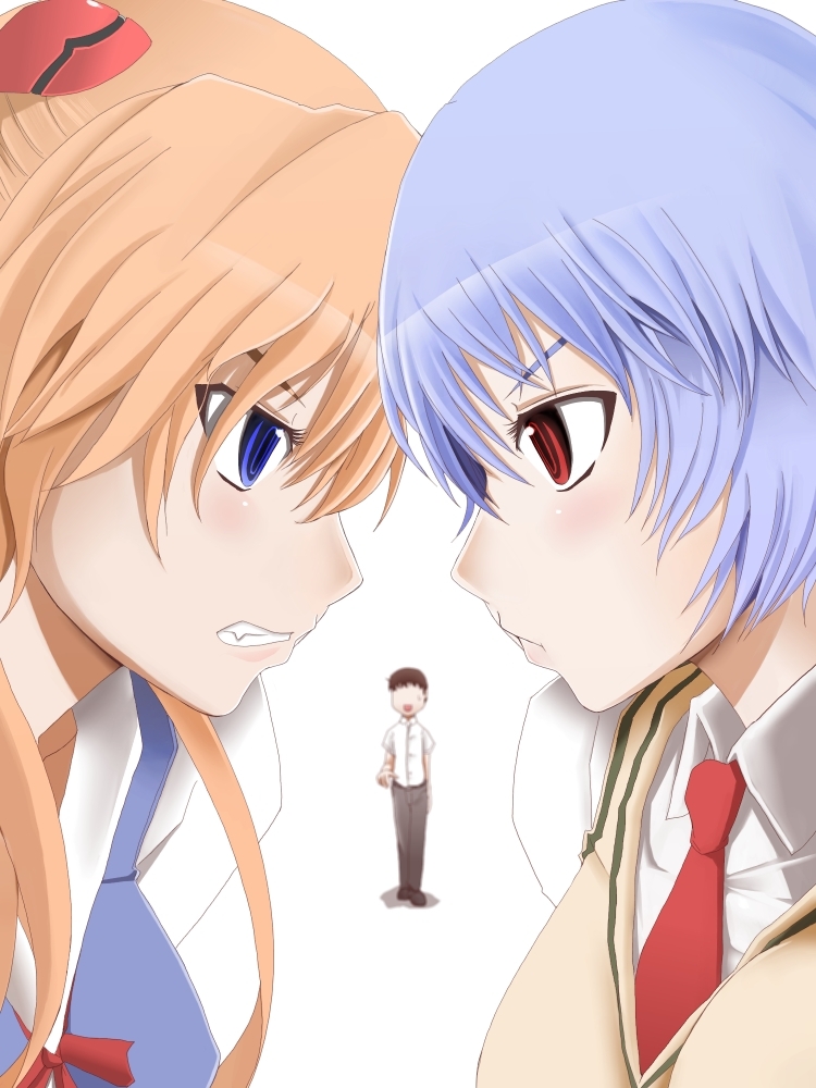 souryuu asuka langley, ayanami rei, ikari shinji, and lina rei (neon genesis evangelion) drawn by chemical-x