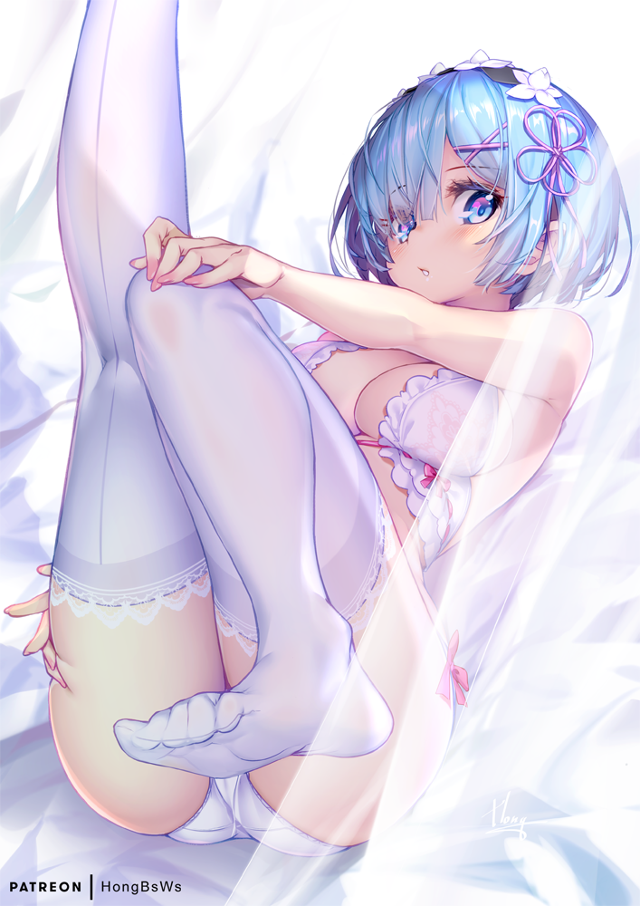 rem (re:zero kara hajimeru isekai seikatsu) drawn by hong_(white_spider)